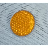 ODRAZOVÉ SKLO (ZINKOVANÝ KRYT) - ORANŽOVÉ - (PRŮMĚR 57MM)